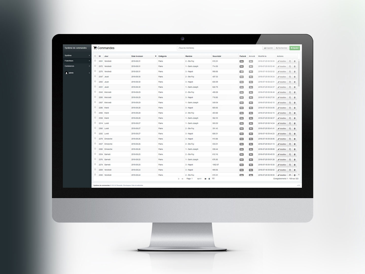 Système de commandes