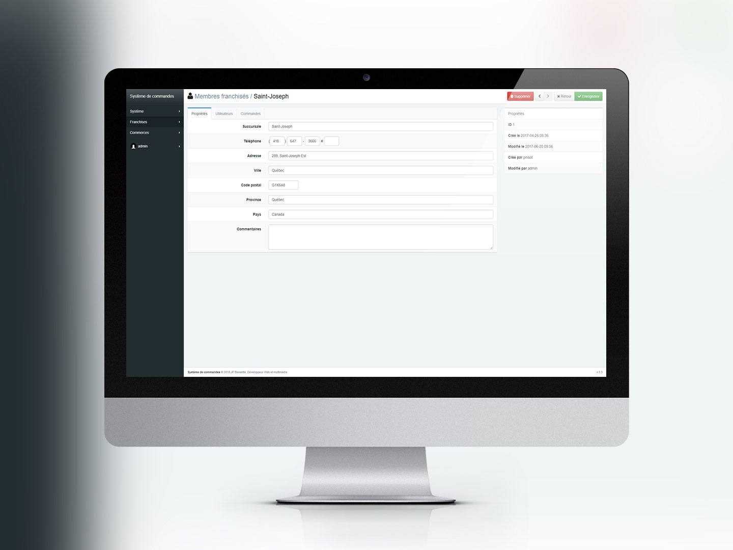 Système de commandes