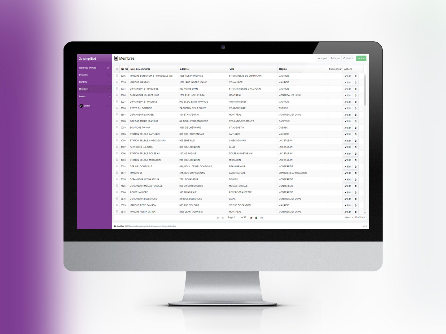 Système de gestion des membres