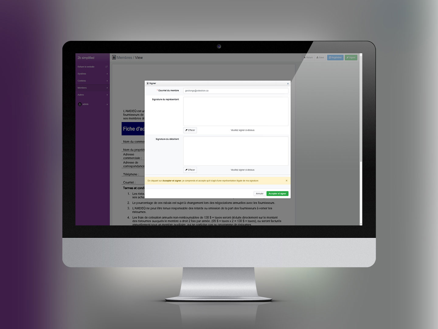 Système de gestion des membres