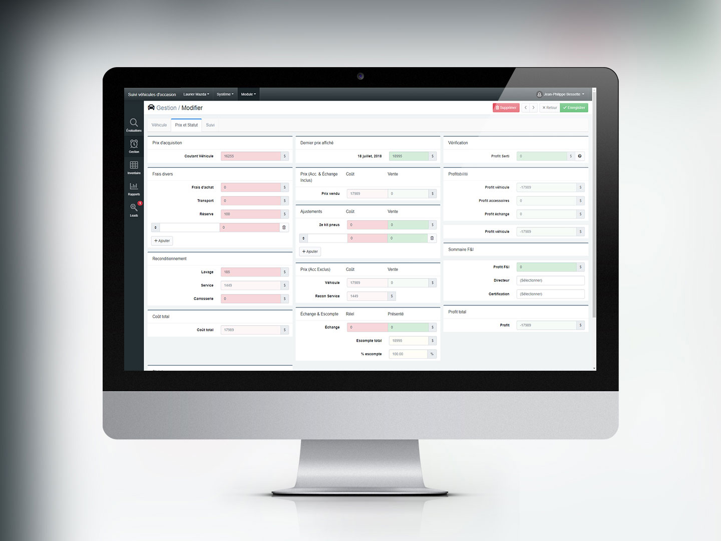 Suivi de v&eacute;hicules d'occasion