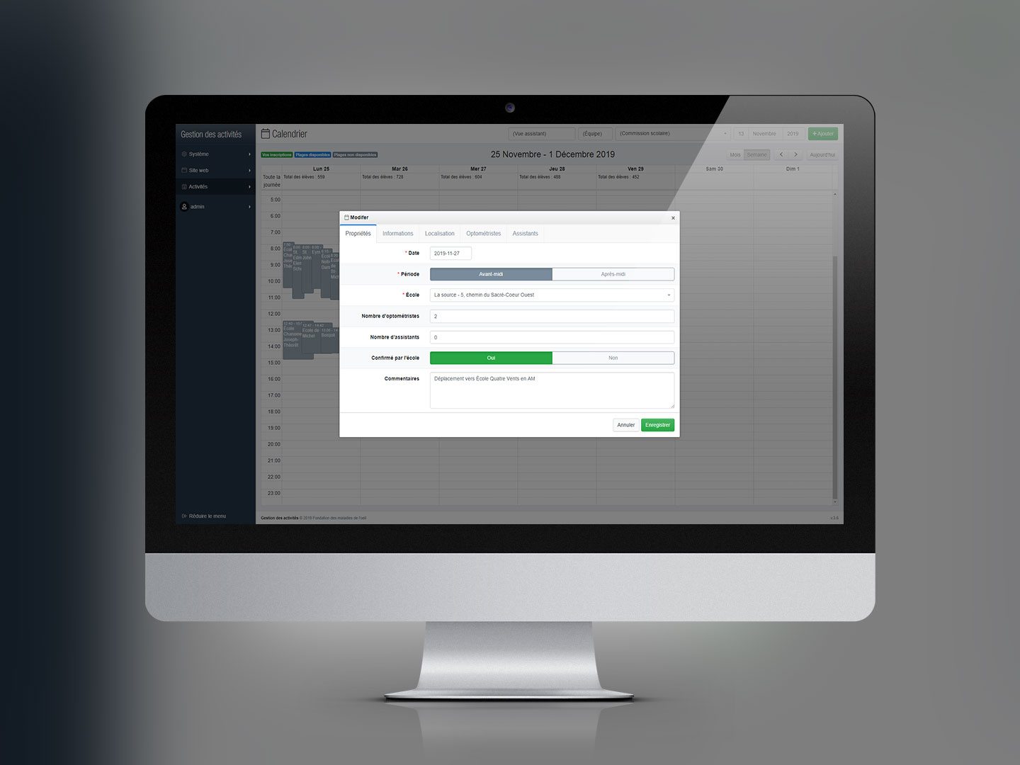 Logiciel de gestion des activités