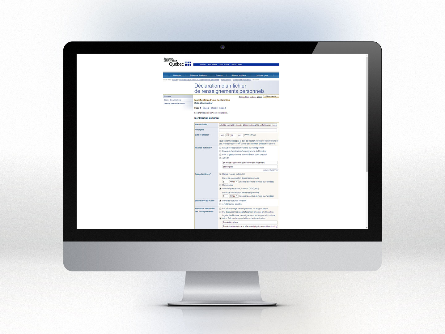 Inventaire des fichiers de renseignements personnels