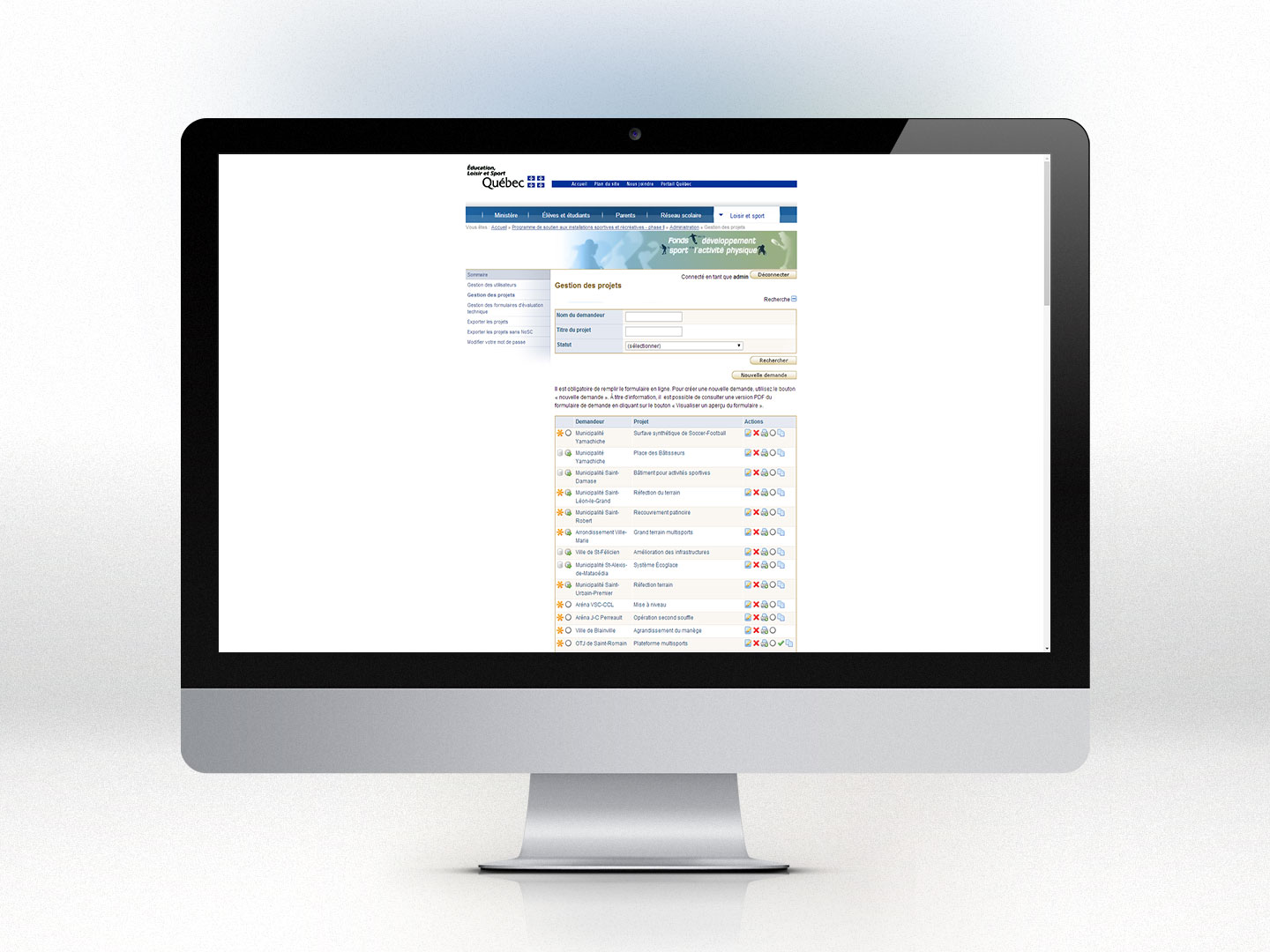 Programme de soutien aux installations sportives et r&eacute;cr&eacute;atives