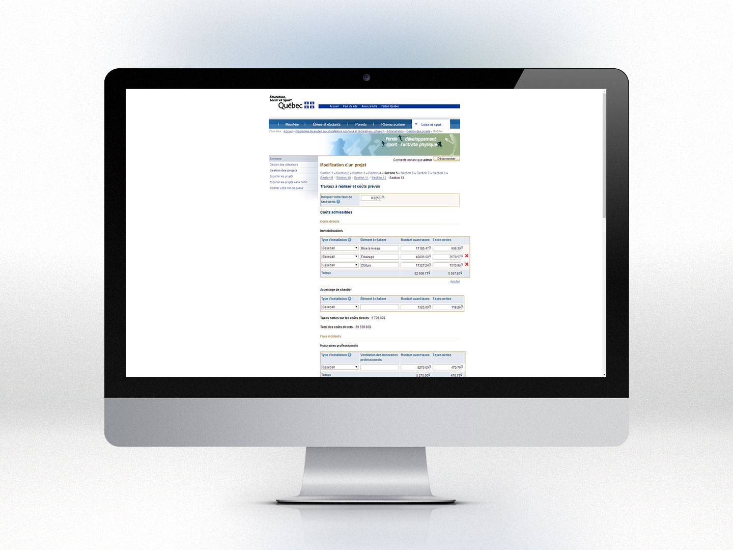 Programme de soutien aux installations sportives et r&eacute;cr&eacute;atives