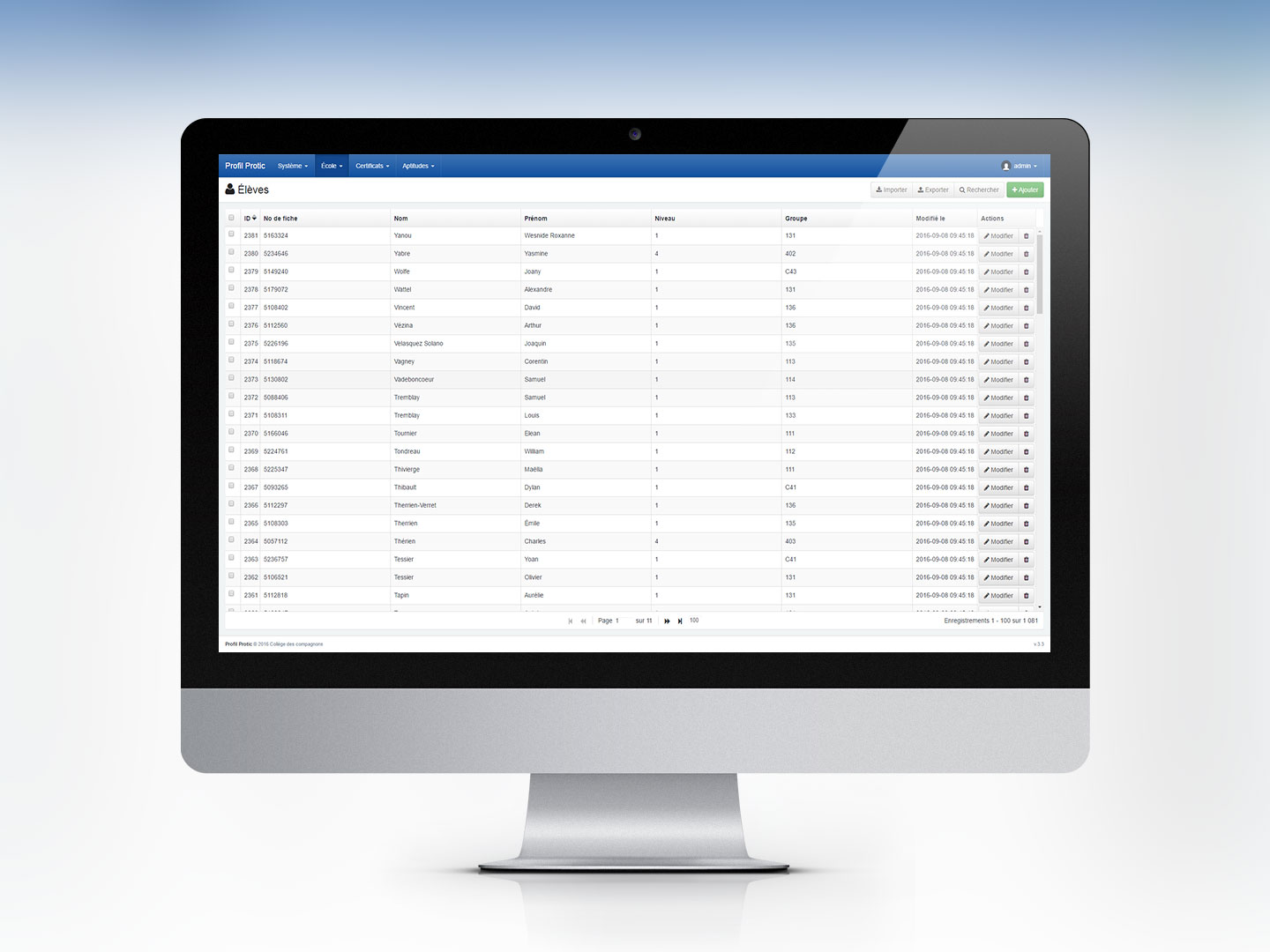 Système de gestion de certificats d'élèves